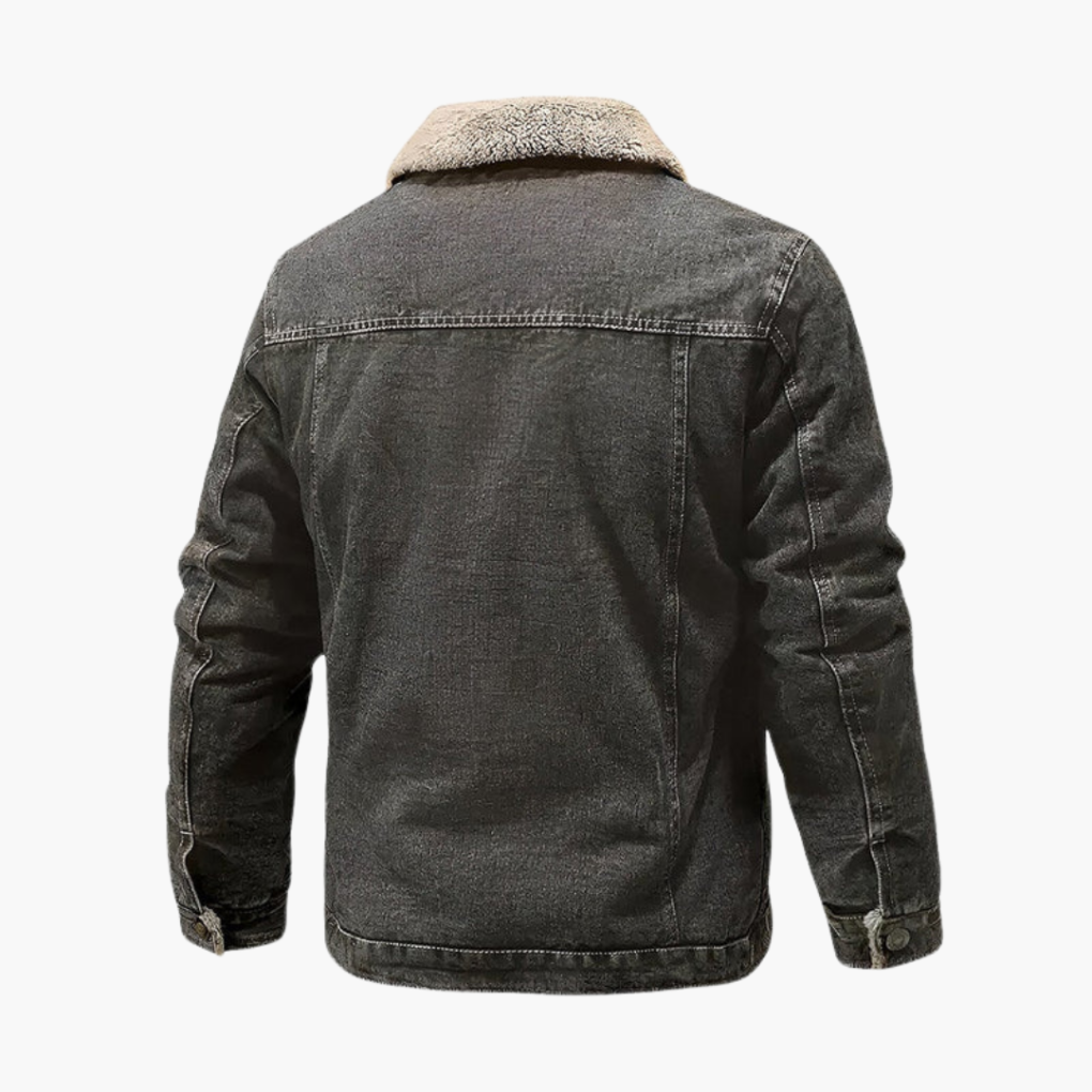 Fleecefodrad jeansjacka för herr