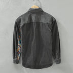 Långärmad herrskjorta med vintagemönster